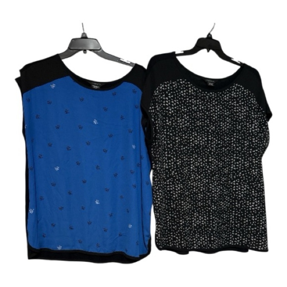 Michel Studio Blue and Black Blouses size 2X